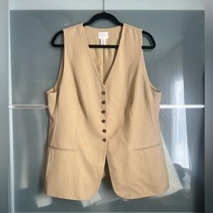 H&M Longline Vest in Beige sz XL